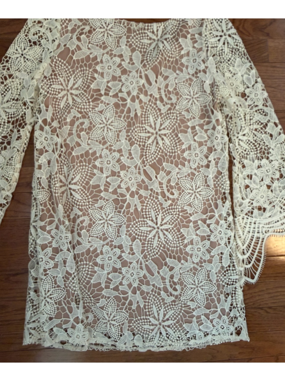Judith March Cream Lace Floral Mini Dress